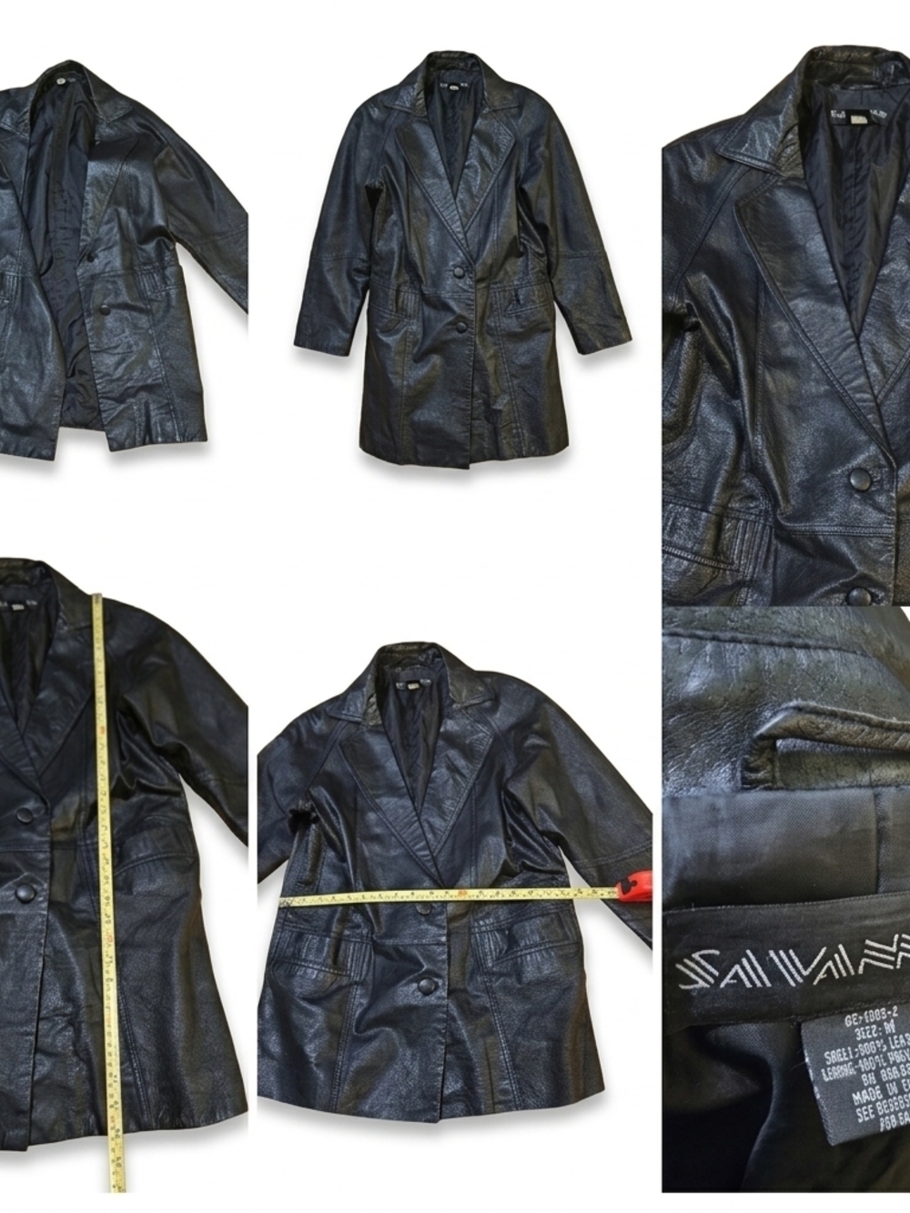 Savannah Black Leather Blazer Jacket